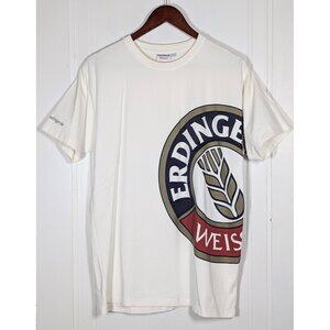 Erdinger Weissbrau Beer Germany Mens Size Large Advertising Stretch White Shirt